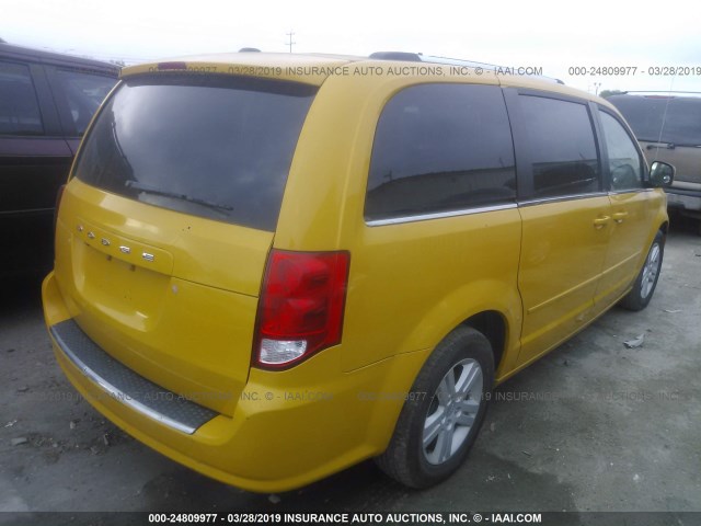 2C4RDGDG7CR294504 - 2012 DODGE GRAND CARAVAN CREW YELLOW photo 4