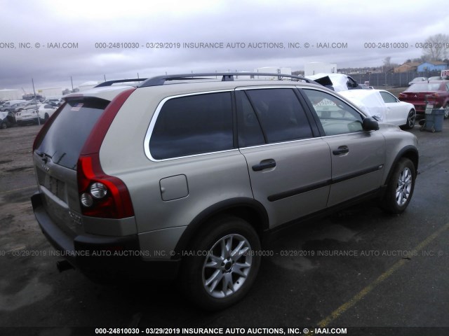 YV1CZ91H941121910 - 2004 VOLVO XC90 T6 GOLD photo 4