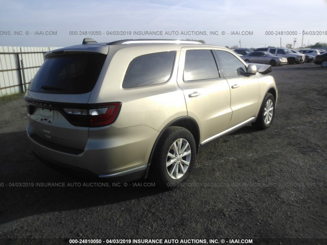 1C4RDHAG8EC317939 - 2014 DODGE DURANGO SXT GOLD photo 4