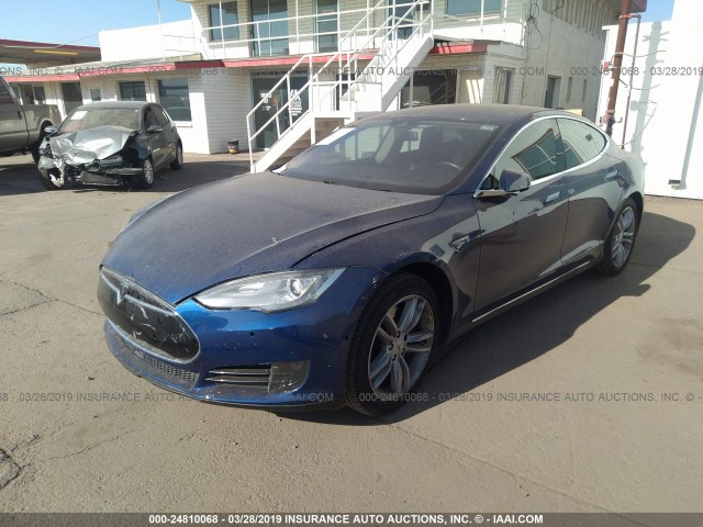 5YJSA1E19FF118815 - 2015 TESLA MODEL S Dark Blue photo 2