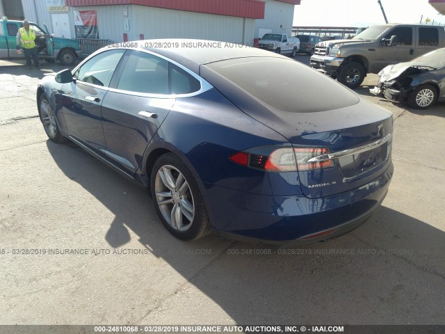 5YJSA1E19FF118815 - 2015 TESLA MODEL S Dark Blue photo 3