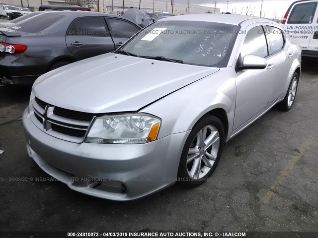 1B3BD1FG2BN510400 - 2011 DODGE AVENGER MAINSTREET SILVER photo 2