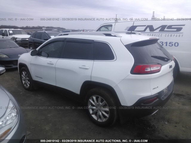 1C4PJMDS1GW249185 - 2016 JEEP CHEROKEE LIMITED WHITE photo 3