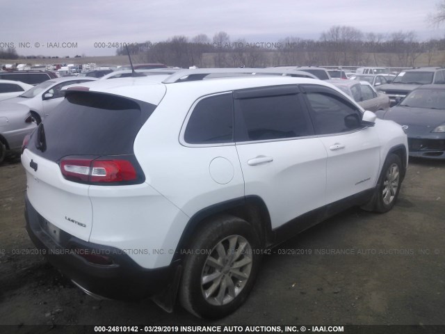 1C4PJMDS1GW249185 - 2016 JEEP CHEROKEE LIMITED WHITE photo 4