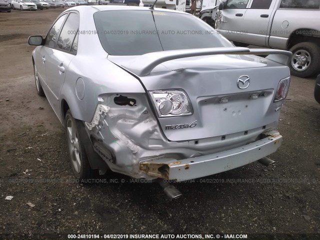 1YVHP80D465M58663 - 2006 MAZDA 6 S SILVER photo 6