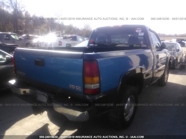 1GTEK14V03Z283527 - 2003 GMC NEW SIERRA K1500 BLUE photo 4