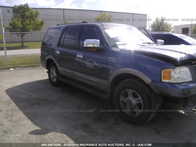 1FMFU18L13LB20455 - 2003 FORD EXPEDITION EDDIE BAUER BLUE photo 1