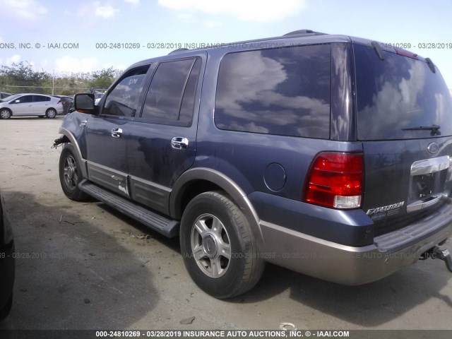 1FMFU18L13LB20455 - 2003 FORD EXPEDITION EDDIE BAUER BLUE photo 3