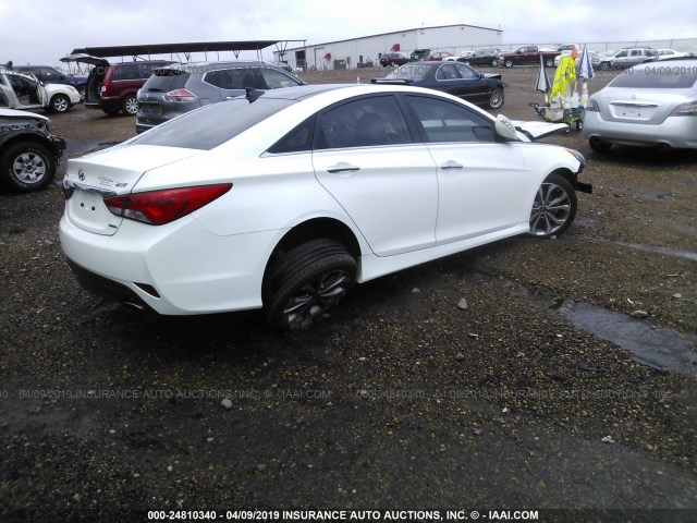 5NPEC4AB8EH831714 - 2014 HYUNDAI SONATA SE/LIMITED WHITE photo 4