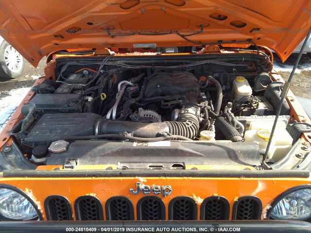 1C4AJWAG2DL560509 - 2013 JEEP WRANGLER SPORT ORANGE photo 10