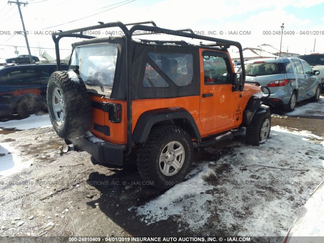 1C4AJWAG2DL560509 - 2013 JEEP WRANGLER SPORT ORANGE photo 4