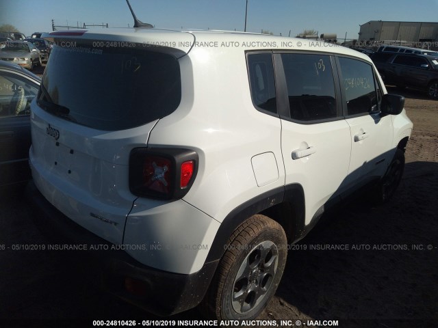 ZACCJBAT8GPD25112 - 2016 JEEP RENEGADE SPORT WHITE photo 4