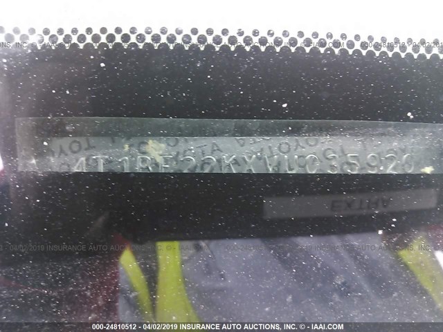 4T1BF22KXVU035920 - 1997 TOYOTA CAMRY CE/LE/XLE 灰色 照片 9