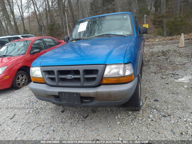 1FTYR11V5YPB38855 - 2000 FORD RANGER BLUE photo 6