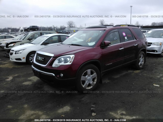 1GKEV23748J172893 - 2008 GMC ACADIA SLT-1 RED photo 2