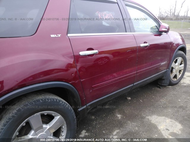 1GKEV23748J172893 - 2008 GMC ACADIA SLT-1 RED photo 6