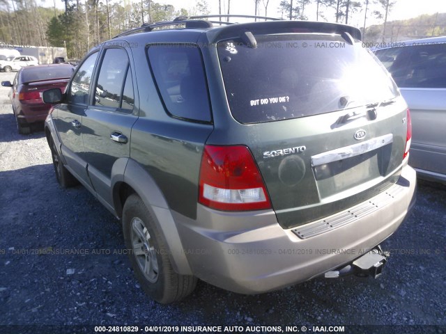 KNDJD733545266243 - 2004 KIA SORENTO EX/LX GREEN photo 3