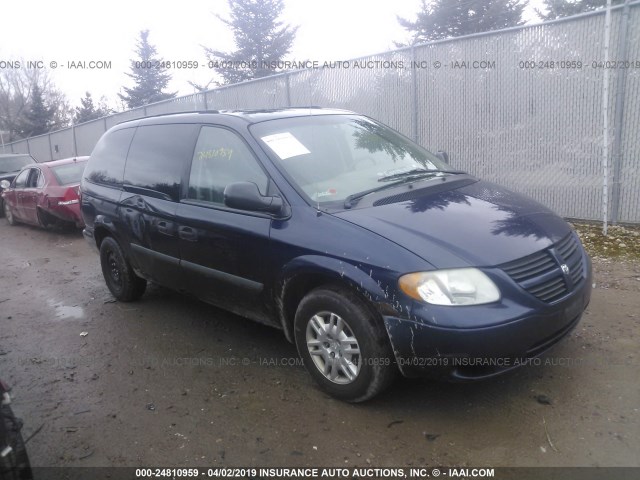 1D4GP24R85B205188 - 2005 DODGE GRAND CARAVAN SE BLUE photo 1