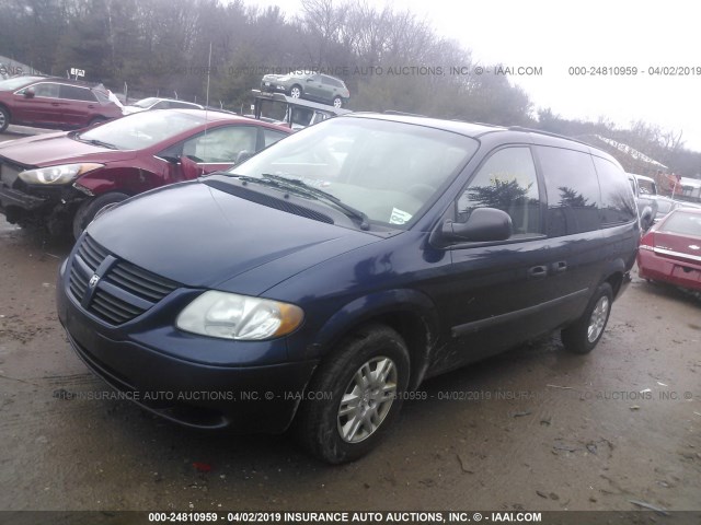 1D4GP24R85B205188 - 2005 DODGE GRAND CARAVAN SE BLUE photo 2