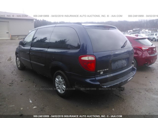 1D4GP24R85B205188 - 2005 DODGE GRAND CARAVAN SE BLUE photo 3