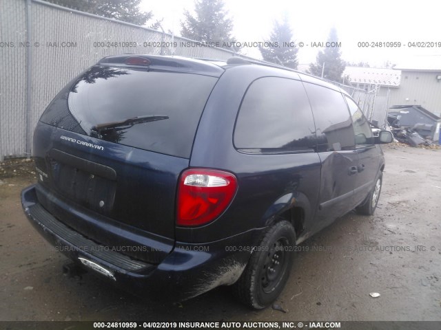 1D4GP24R85B205188 - 2005 DODGE GRAND CARAVAN SE BLUE photo 4