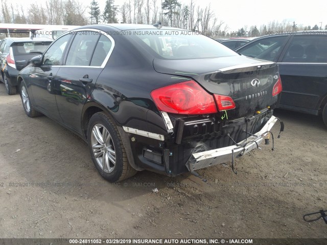 JN1CV6AR3DM768538 - 2013 INFINITI G37 BLACK photo 3