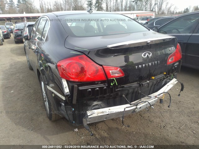 JN1CV6AR3DM768538 - 2013 INFINITI G37 BLACK photo 6