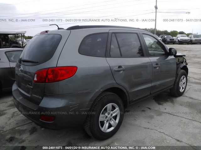 5NMSG13D59H278706 - 2009 HYUNDAI SANTA FE GLS GRAY photo 4