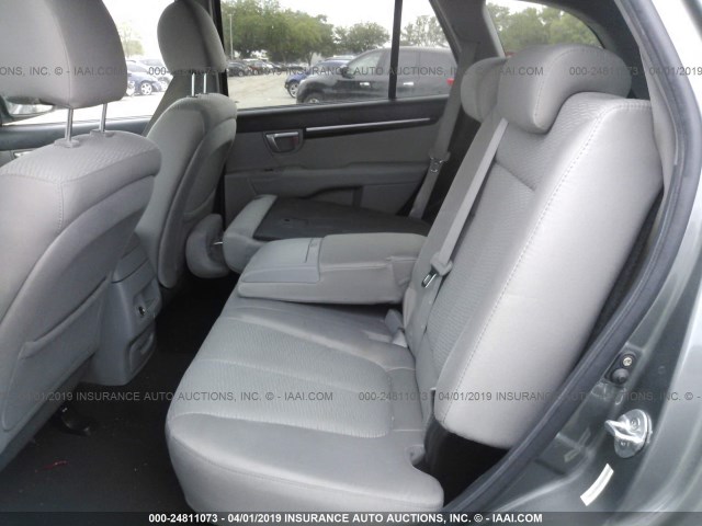 5NMSG13D59H278706 - 2009 HYUNDAI SANTA FE GLS GRAY photo 8