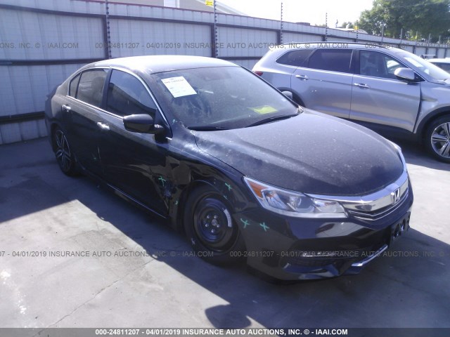 1HGCR2F61HA050505 - 2017 HONDA ACCORD SPORT BLACK photo 1