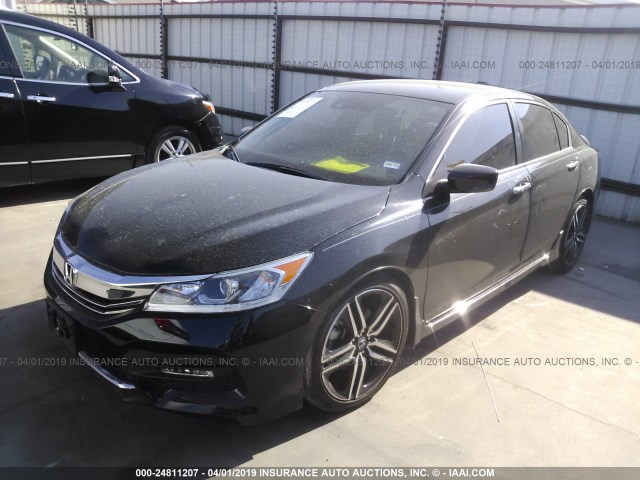 1HGCR2F61HA050505 - 2017 HONDA ACCORD SPORT BLACK photo 2