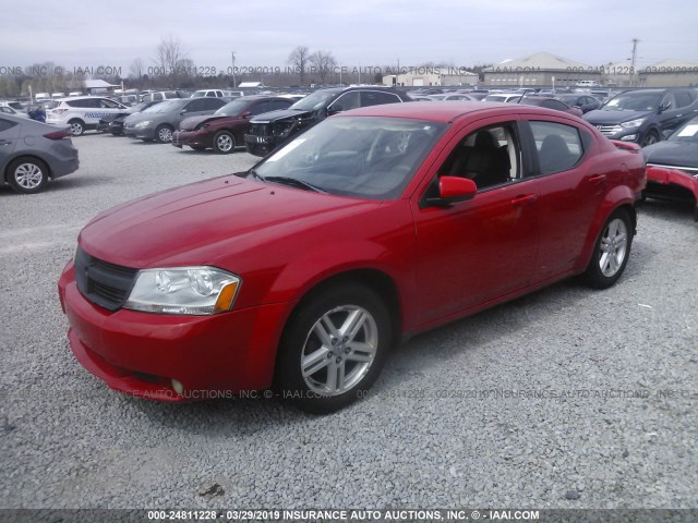 1B3LC56B29N556919 - 2009 DODGE AVENGER RED photo 2