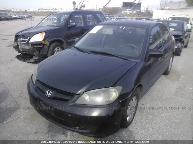 1HGES16365L010711 - 2005 HONDA CIVIC DX VP BLACK photo 2