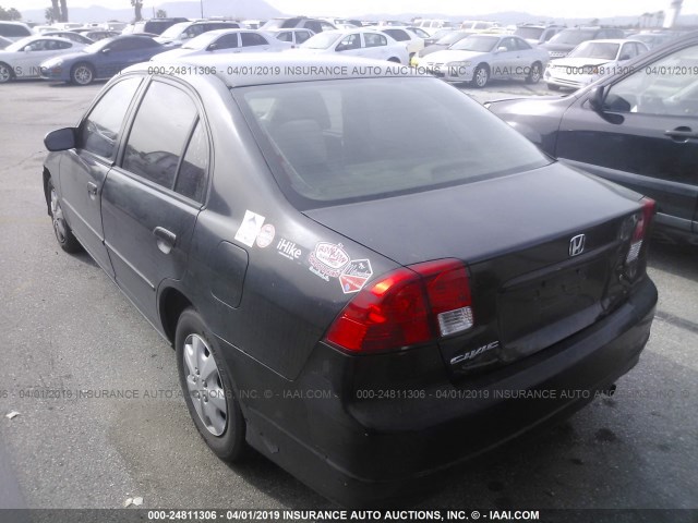 1HGES16365L010711 - 2005 HONDA CIVIC DX VP BLACK photo 3