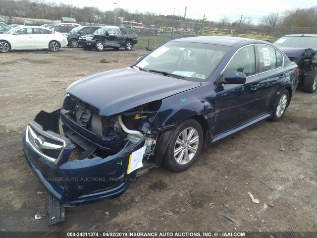 4S3BMBC63B3265022 - 2011 SUBARU LEGACY 2.5I PREMIUM BLUE photo 2