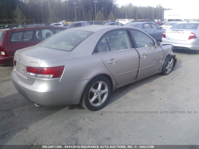 5NPEU46FX7H166553 - 2007 HYUNDAI SONATA SE/LIMITED TAN photo 4