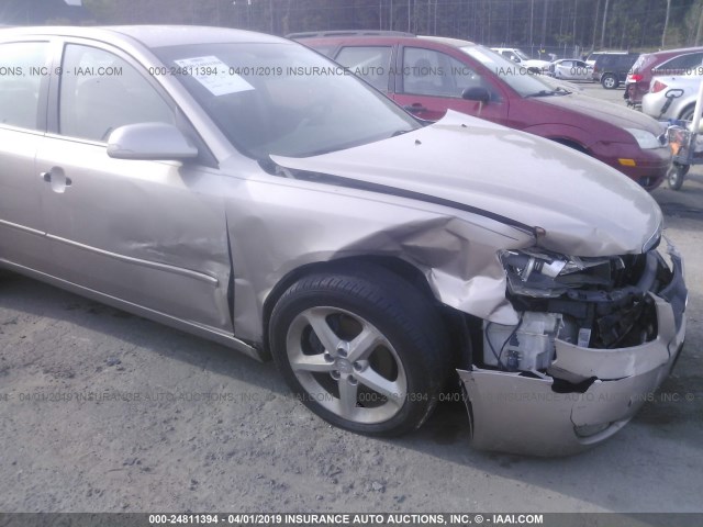 5NPEU46FX7H166553 - 2007 HYUNDAI SONATA SE/LIMITED TAN photo 6