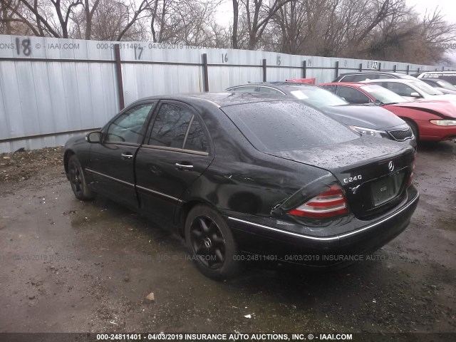 WDBRF61J53F366813 - 2003 MERCEDES-BENZ C 240 BLACK photo 3