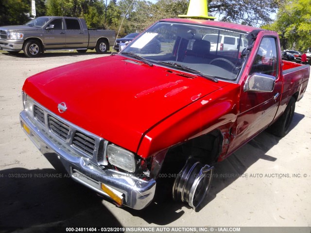 1N6SD11S6SC451810 - 1995 NISSAN TRUCK E/XE RED photo 2