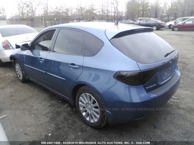 JF1GH61698H831822 - 2008 SUBARU IMPREZA 2.5I BLUE photo 3