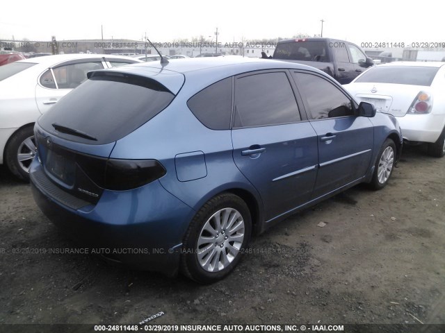 JF1GH61698H831822 - 2008 SUBARU IMPREZA 2.5I BLUE photo 4