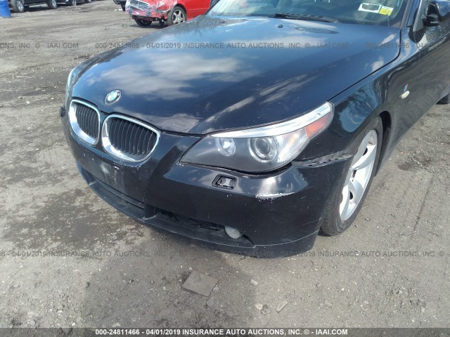 WBANE53556CK78151 - 2006 BMW 525 I BLACK photo 6