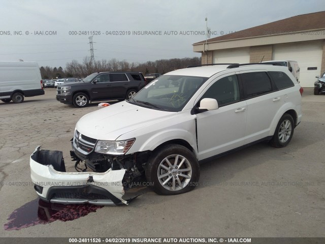 3C4PDDBG7HT592337 - 2017 DODGE JOURNEY SXT WHITE photo 2