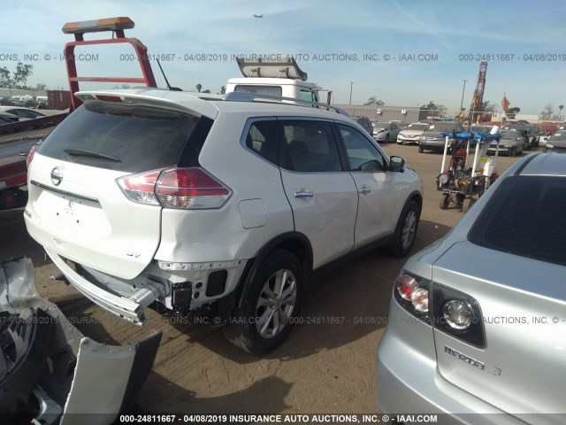 KNMAT2MT9GP691218 - 2016 NISSAN ROGUE S/SL/SV WHITE photo 4