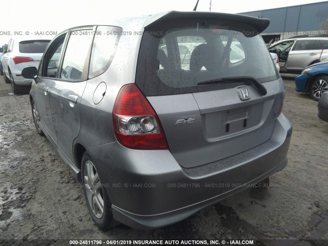 JHMGD37648S005604 - 2008 HONDA FIT SPORT GRAY photo 3