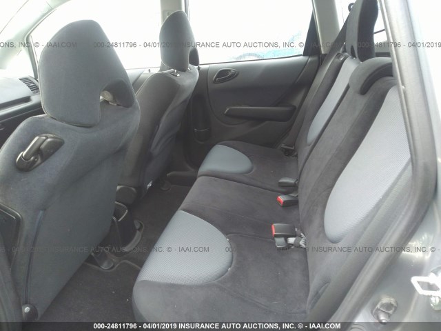 JHMGD37648S005604 - 2008 HONDA FIT SPORT GRAY photo 8