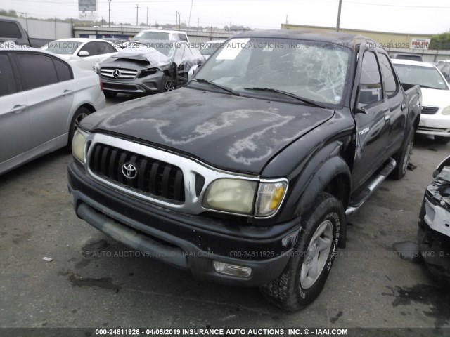 5TEGN92N91Z871154 - 2001 TOYOTA TACOMA DOUBLE CAB PRERUNNER BLACK photo 2