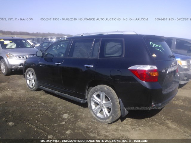 JTEES42A682068764 - 2008 TOYOTA HIGHLANDER LIMITED BLACK photo 3