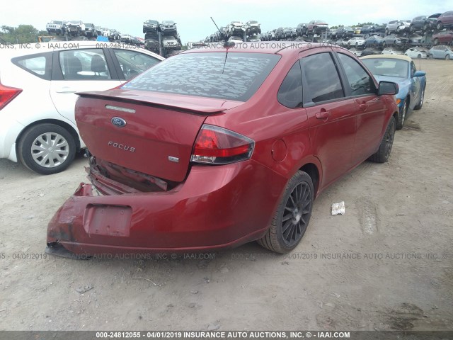 1FAHP3GN0BW108531 - 2011 FORD FOCUS SES RED photo 4