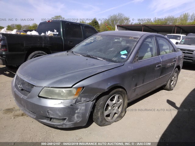 5NPEU46F66H061491 - 2006 HYUNDAI SONATA GLS/LX GRAY photo 2